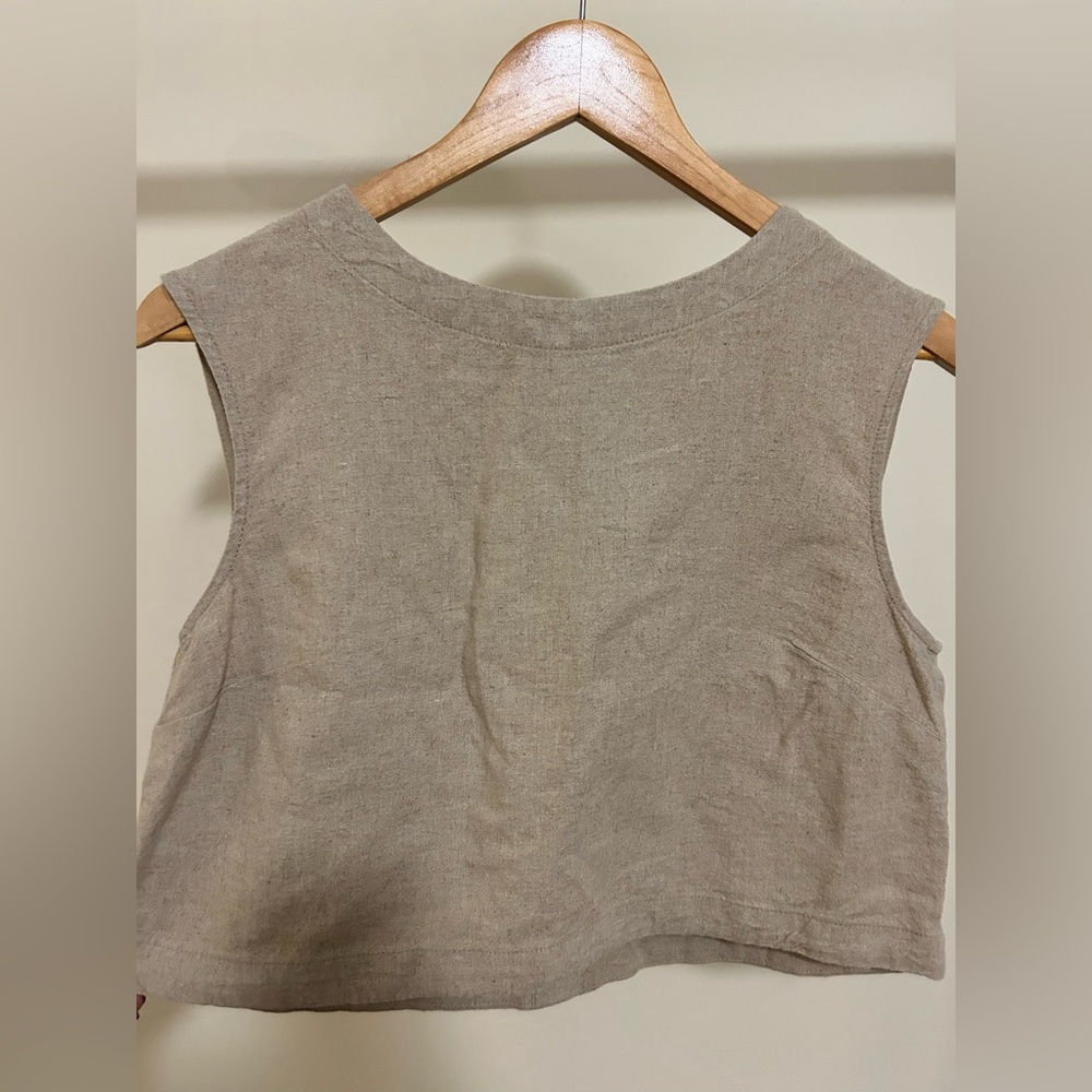 Tan Linen Tank Top